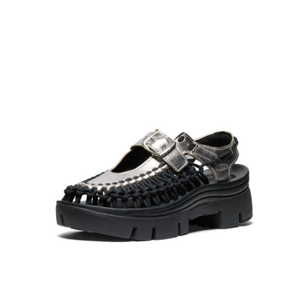 All Gender UNEEK PLT Mary Jane Sneaker  |  Silver/Black